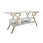 Έπιπλο τηλεόρασης Mine χρυσό λευκό 120x35x55cm ed11872 - Image 4