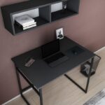 Γραφείο Cosimo μαύρο ανθρακί χρώμα μελαμίνη 90x60x75cm ed11907 - Image 5