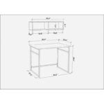 Γραφείο Cosimo χρυσό ανθρακί χρώμα μελαμίνη 90x60x75cm ed11911 - Image 2