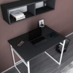 Γραφείο Cosimo λευκό ανθρακί χρώμα μελαμίνη 90x60x75cm ed11916 - Image 5