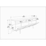 Έπιπλο τηλεόρασης Ola μαύρο χρώμα 160x35x64 5cm ed11921 - Image 2