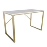 Γραφείο Layton μελαμίνη χρυσό λευκό 120x60x74cm ed11930 - Image 4