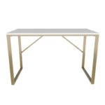 Γραφείο Layton μελαμίνη χρυσό λευκό 120x60x74cm ed11930 - Image 3