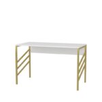 Γραφείο Milva χρυσό λευκό χρώμα μελαμίνη 120x60x74 8cm ed11975 - Image 4