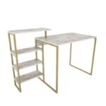 Γραφείο Ferro χρυσό μέταλλο μελαμίνη 133x60x76 8cm ed12010 - Image 4