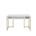 Γραφείο Alma μελαμίνη χρυσό λευκό 120x60x74 8cm ed12048 - Image 3
