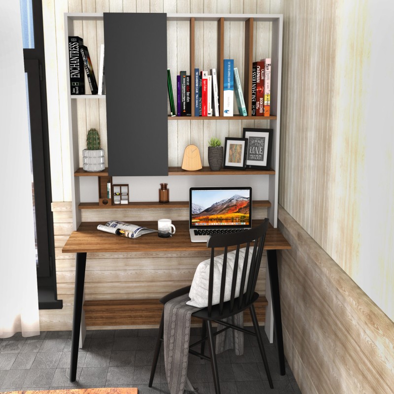 12053_0-800x800 Γραφείο Altro oak λευκό καρυδί 120x60x196 6cm ed12053 - Image 1