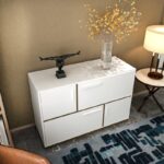 Μπουφέ Mares λευκ΄ή καρυδί μελαμίνη 120x45x81 6cm ed12055 - Image 4