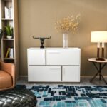 Μπουφέ Mares γκρι λευκ΄ή μελαμίνη 120x45x81 6cm ed12056