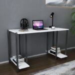 Γραφείο Academy μαύρο λευκό μελαμίνη 125 2x60x73 8cm ed12064