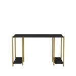 Γραφείο Academy χρυσό ανθρακί μελαμίνη 125 2x60x73 8cm ed12065 - Image 3