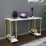 Γραφείο Academy χρυσό λευκό μελαμίνη 125 2x60x73 8cm ed12068