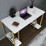 Γραφείο Academy χρυσό λευκό μελαμίνη 125 2x60x73 8cm ed12068 - Image 5