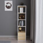 Βιβλιοθήκη Robbins άσπρη oak 39x39x160cm ed12083 - Image 4