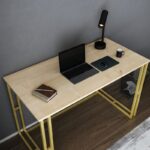 Γραφείο Accordo χρυσό oak χρώμα μελαμίνη 120x60x74 8cm ed12091 - Image 5