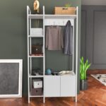 Έπιπλο εισόδου Doga άσπρο μελαμίνη 90x35x175εκ ed12097