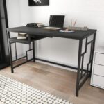 Γραφείο Primaria μαύρο ανθρακί χρώμα μελαμίνη 120x60x74cm ed12105