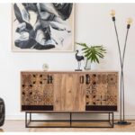 Μπουφές Quattro atlantic pine μαύρο χρώμα μελαμίνη 140x80x40cm ed12133