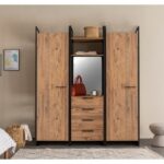 Ντουλάπα Dynamic μελαμίνη μέταλλο atlantic pine 64x52x225cm ed12137