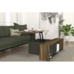 Τραπέζι σαλονιού Aressa ανθρακί καρυδί μελαμινή 60x75x37 3εκ ed12177