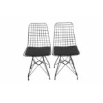 Σετ καρέκλας 2 τεμάχια Minderli μαύρο μέταλλο 53x51x80εκ ed1217 - Image 3