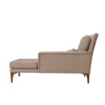 Ανάκλινδρο Sofia κρεμ ύφασμα ξύλινα πόδια 79x100x167cm ed12214 - Image 5