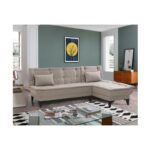 Γωνιακός καναπές Santo κρεμ 225x85x86cm ed12222