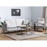 Σετ καναπέ Terra κρεμ 205x85x80εκ ed12259