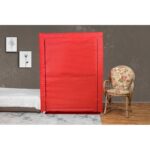 Ντουλάπα Bez κόκκινο ύφασμα μεταλλικό πλαίσιο 118x45x158εκ ed12281