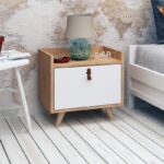 Κομοδίνο STELLA ΜΕΛΑΜΙΝΗ 50x40xH55cm ed1228