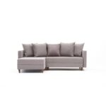 Angolo γωνιακός καναπές αριστερή γωνία κρεμ ύφασμα 215x80x135cm ed1231 - Image 5