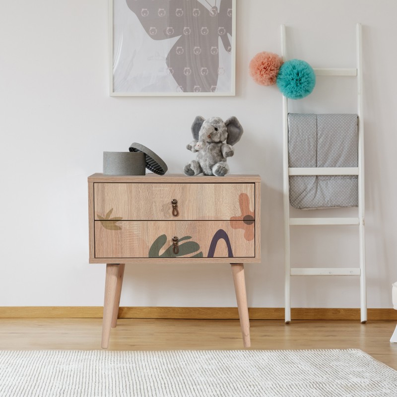 12343_0-800x800 Κομοδίνο City Leaf μελαμίνη 60x40x61cm ed12343 - Image 1