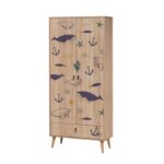 Ντουλάπα City Marin 80x45x190cm μελαμίνη ξύλινα πόδια ed12414 - Image 4