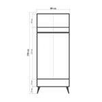 Ντουλάπα City Marin 80x45x190cm μελαμίνη ξύλινα πόδια ed12414 - Image 2