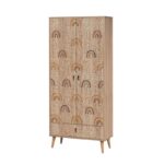 Ντουλάπα City Rainbow 80x45x190cm μελαμίνη ξύλινα πόδια ed12415 - Image 4