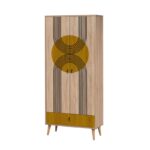 Ντουλάπα City Sun 80x45x190cm μελαμίνη ξύλινα πόδια ed12417 - Image 4