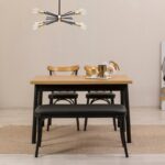 Τραπεζαρία Olive 4 τεμάχια 120x75x75cm μελαμίνη μαύρη ed12456