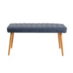 Τραπεζαρία 6 τεμαχίων Costa pine navy blue χρώμα μελαμίνη με ξ΄υλινα πόδια 120x75cm ed12512 - Image 5