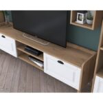Σύνθεση τηλεόρασης Anesis 180x35x55cm walnut white χρώμα ed12587 - Image 4