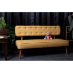 Καναπές ξύλινος διθέσιος Rois κίτρινο 140x64x78cm ed12628 - Image 3