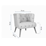 Πολυθρόνα Ovest γκρι 75x80x76cm ed12644 - Image 2