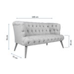 Καναπές διθέσιος Ovest κίτρινο 75x140x76cm ed12668 - Image 2