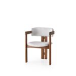 Πολυθρόνα Piu ξύλινη 58x49x76cm κρεμ καρυδί ed12711