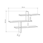 Ράφι τοίχου Leo ανθρακί μελαμίνη 123x22x80 5cm ed12720 - Image 2