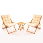 My σετ τραπέζι και καρέκλες κήπου 3 τεμάχια 40x40x40cm καφέ κρεμ χρώμα ed12731