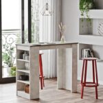 Τραπέζι μπαρ Cocenza γκρι χρώμα μελαμίνη 120x51 6x101 8cm ed12790