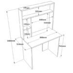 Γραφείο Bo Atlantic Pine ανθρακί χρώμα μελαμίνη 90x51 6x148 6cm ed12848 - Image 2