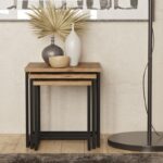 Τραπέζια σαλονιού Boral set μελαμίνη μέταλλο 40x41 8cm ed12892 - Image 5