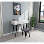 Τουαλέτα μακιγιάζ Rouge άσπρο χρ΄ωμα μελαμίνη 90x45x80cm ed12945 - Image 5