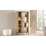 Βιβλιοθήκη Βai atlantic pine ανθρακί μελαμίνη 72x25 5x133 6εκ ed12947 - Image 5